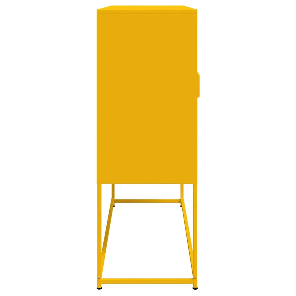 Buffet credenza cassettiera armadio mobile contenitore organizer cucina soggiorno salotto alto giallo senape 100,5 x 39 x 107 cm acciaio giallo 02_0034730