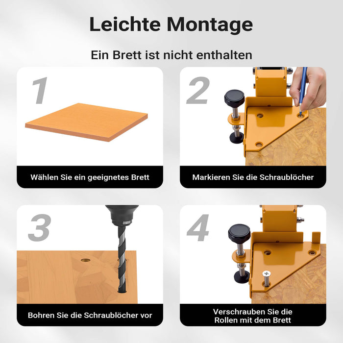 Set di 4x ruote per carrelli, ruote per mobili pesanti, rotelle con portata fino a 180 kg, ruote pivottanti con freno, per carichi pesanti