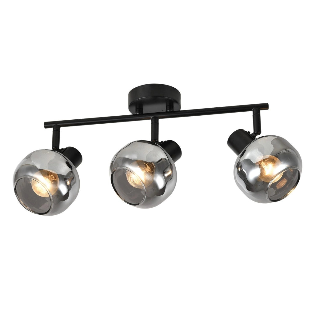 ZMH Faretto da soffitto vetro grigio fumé girevoli 350° retrò per soggiorno cucina corridoio