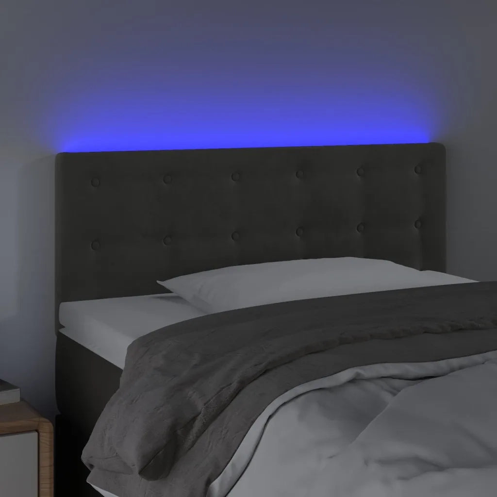 Testiera a LED Grigio Scuro 80x5x78/88 cm in Velluto 3122077