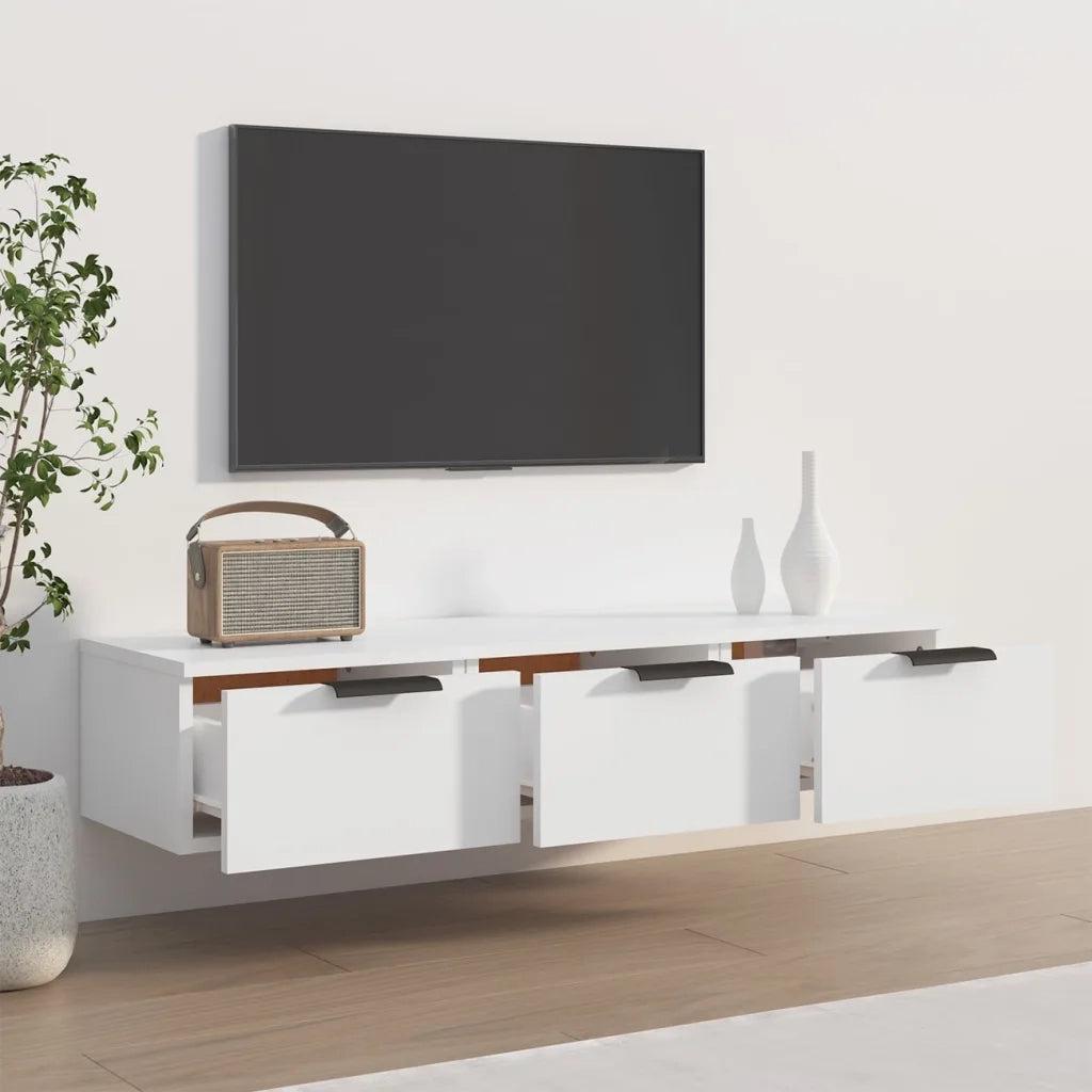 Armadietto a Muro Bianco 102x30x20 cm in Legno Multistrato 811403