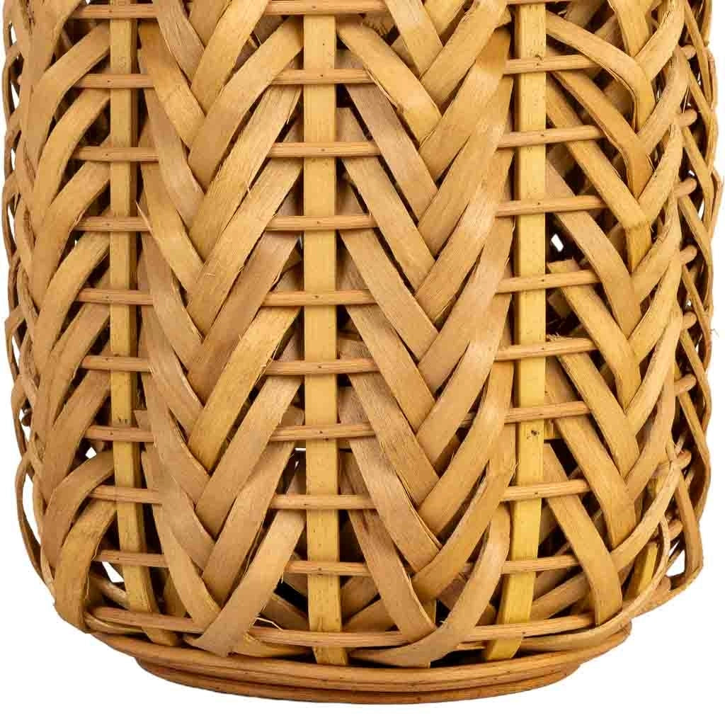 Lanterna in legno marrone con luce a batteria, D21x31h cm