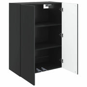 Armadietto a Muro | Mobiletto a muro Nero 66 x 34,5 x 90 cm Legno ingegnerizzato