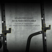 Stazione Fitness Multifunzione 152x105x212 cm in Acciaio Nero