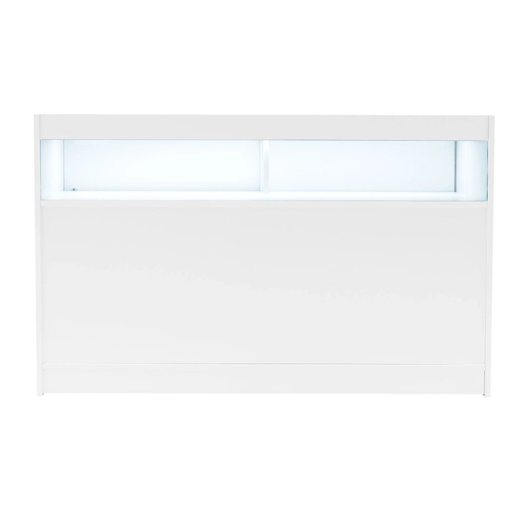 Set Banconi Negozio Bianco Luna LED B1500 CM60 TB60 con Serrature e Vetrina