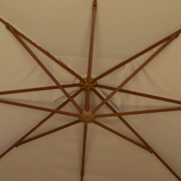 Ombrellone Trastevere ecrù - legno rovere con luci LED