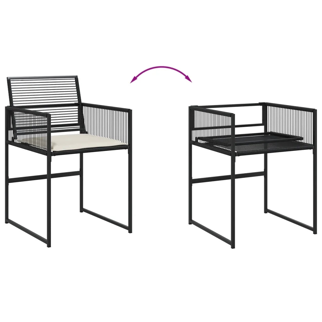vidaXL Set da Pranzo da Giardino 9 pz con Cuscini Nero in Polyrattan