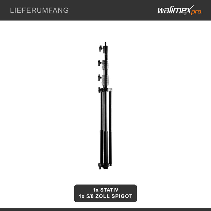 AIR Jumbo 290 Stativo per luci max 20 kg Cavalletto fotografico con altezza fino a 290 cm, in alluminio, Treppiedi con attacco per apparecchiature foto e video