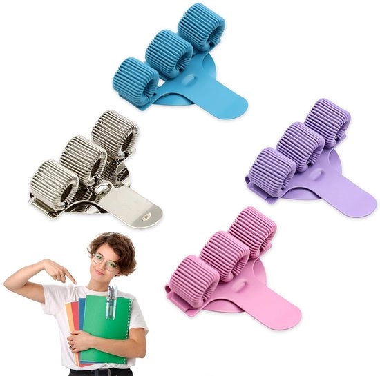 Penholder 4 posizioni regolabile a 3 fori, taccuino per matite, accessorio per infermieri per uniformi medico-sanitarie (rosa, blu, viola, argento)