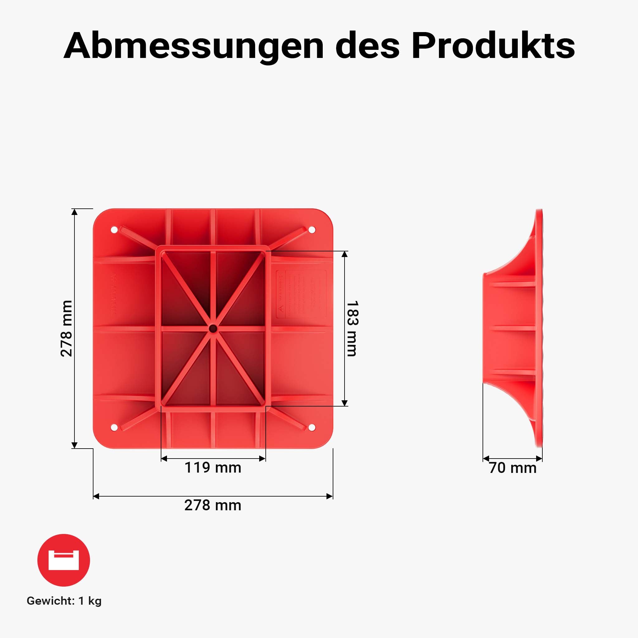 Farm Jack – Compact Off-Road Set for ATVs/Trailers, High Lift Jack for up to 3000 kg with Base Plate and Wheel Lifting Attachment