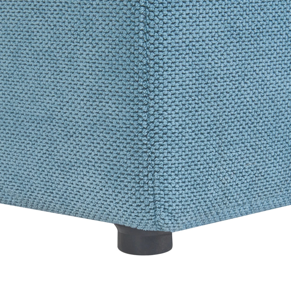 Ottomana blu 100 x 42 x 40 cm in tessuto poliestere Poggiapiedi imbottito Soggiorno Stile Moderno