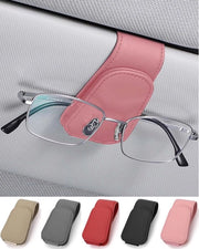 Supporto per ombrello auto - Portaocchiali in pelle - Accessorio auto - Rosa - Clip per occhiali da sole - Supporto per occhiali da sole