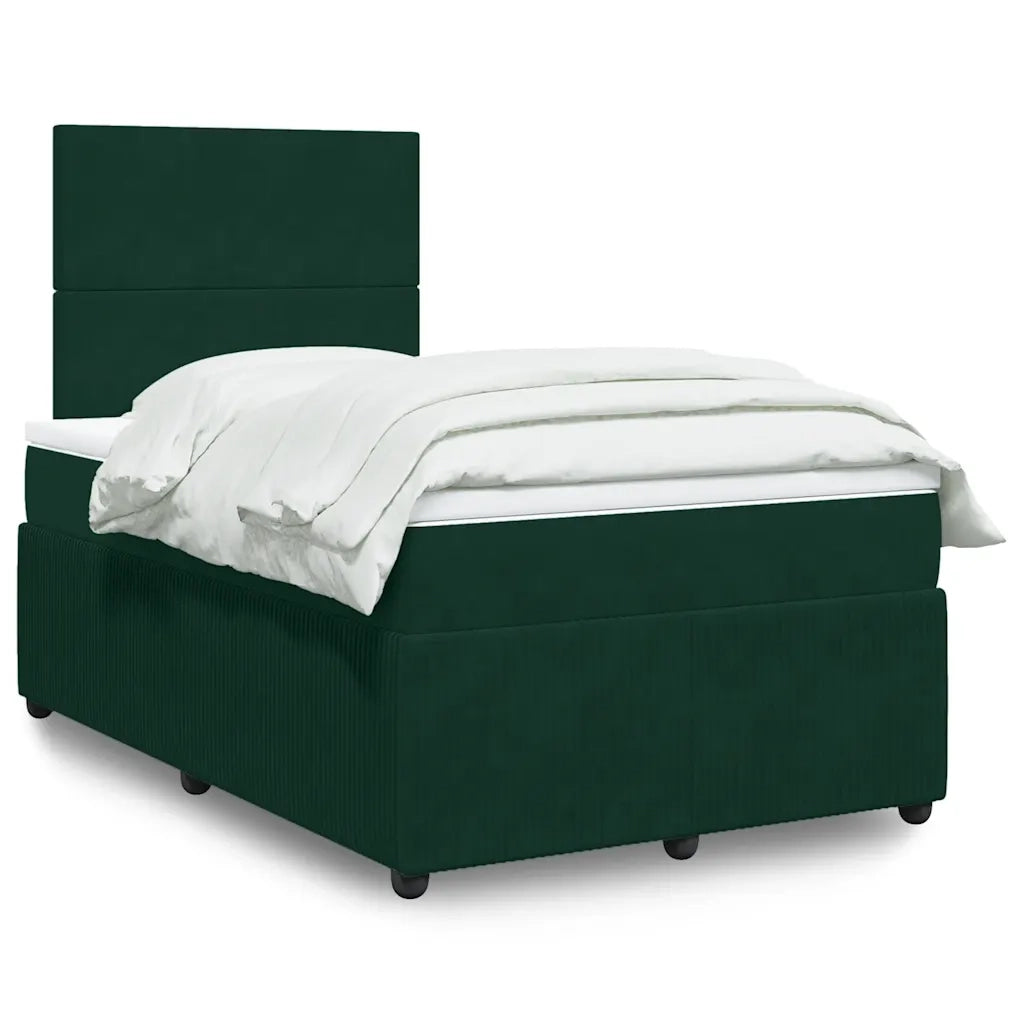 Giroletto a Molle con Materasso Verde Scuro 120x190 cm Velluto 3294583