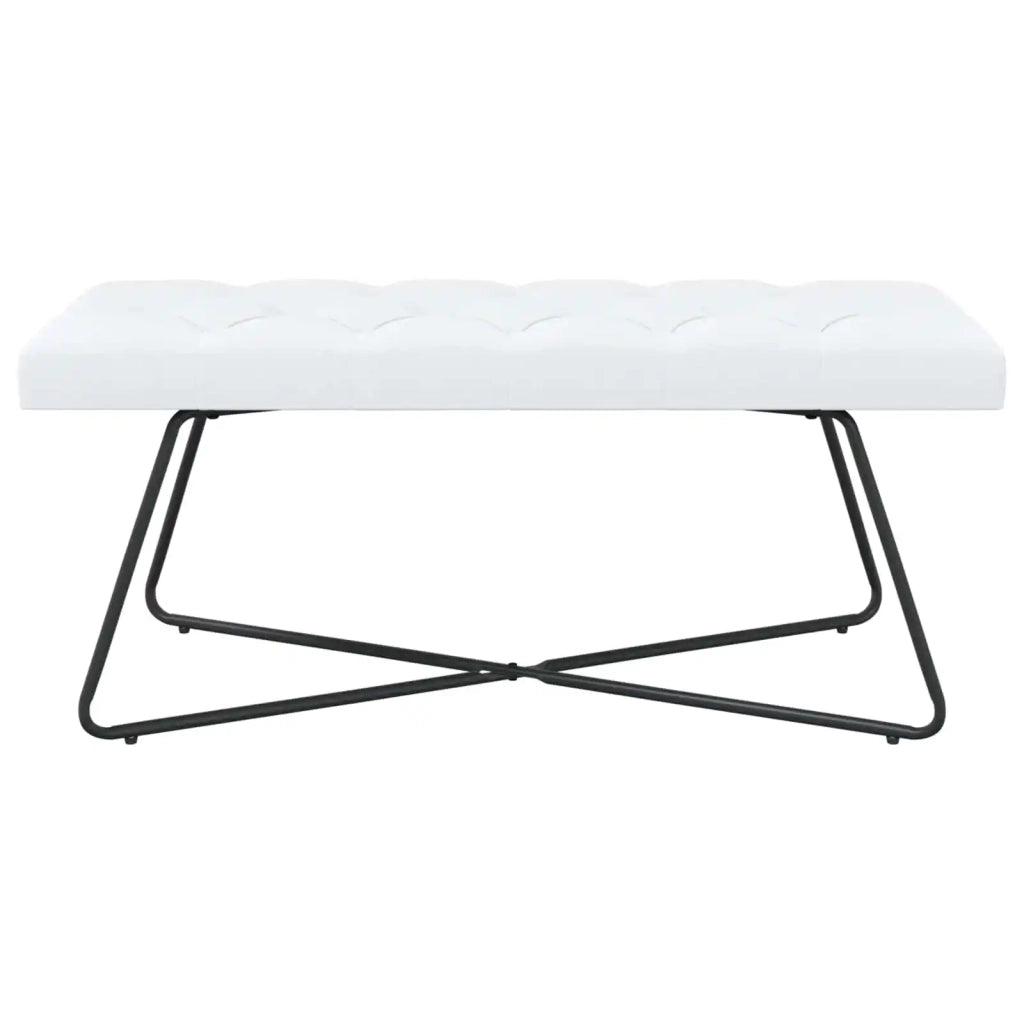 Panchina con bottoni imbottiti Bianco 110 x 40 x 46 cm Tessuto 42038382