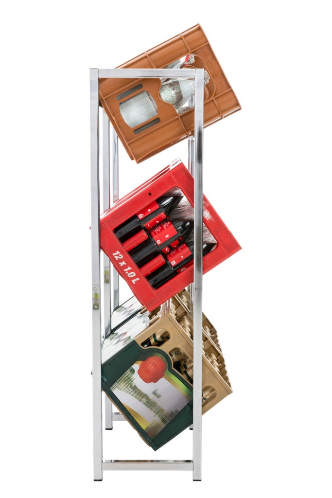 Scaffale Porta Casse di Bibite Lennert per 6 casse,cromato