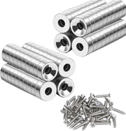 Magnetodi neodimio, magneti extra forti, grandi e forti rotondi, per piatto magnetico, con foro 10x3mm-M3, cucina, frigorifero, 100 pezzi