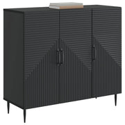 Credenza | Madia | Buffet da pranzo | Armadio da pranzo Nero 89 x 34,5 x 80 cm Legno ingegnerizzato