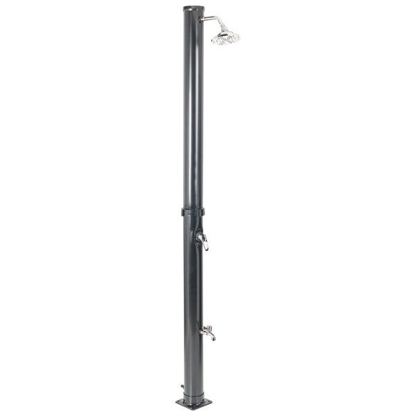 Set doccia miscelatore da esterno in PVC nero con funzione pioggia alimentato ad energia solare Giardino moderno