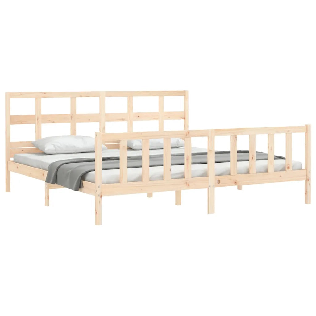 Giroletto senza Materasso-Struttura Letto 200x200 cm in Legno Massello di Pino 548948