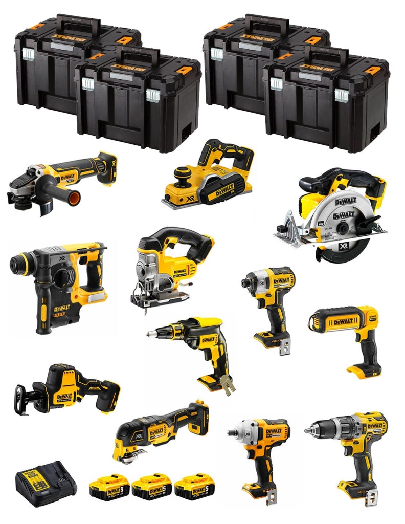 DeWALT Kit DWK1200T (DCD796+DCH273+DCG405+DCF887+DCF894+DCS331+DCS391+ DCS355+DCP580+DCS369+DCL050+DCF620+3x5,0Ah+DCB115)