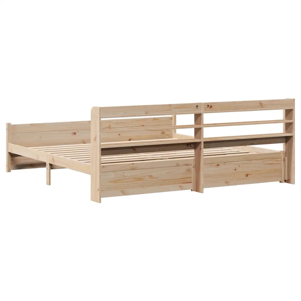 Giroletto con Testiera 200x200 cm in Legno Massello di Pino