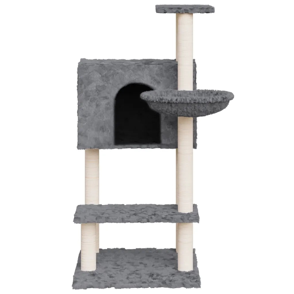 Albero per Gatti con Tiragraffi in Sisal Grigio Scuro 108,5 cm cod mxl 23733
