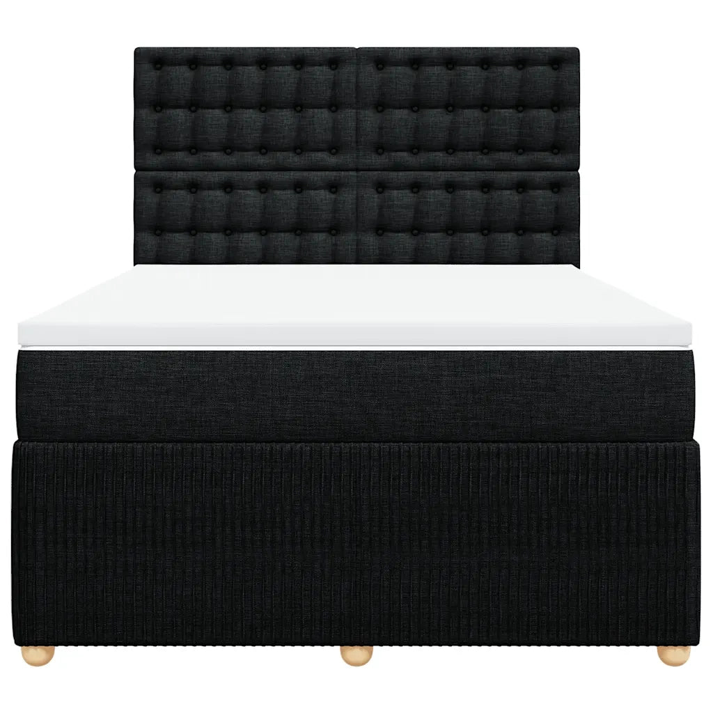 Giroletto a Molle con Materasso Nero 140x190 cm in Tessuto 3292067