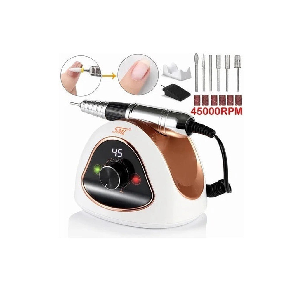 Trade Shop - Fresa Professionale Per Unghie M15 Manicure Pedicure 45000 Giri/min 65w Display Led -