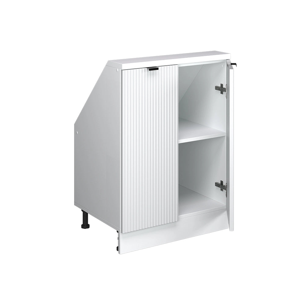 Mobile sottotetto Rion Ondulazione bianca/Bianco 60 x 83.8 cm con 2 porte Vicco