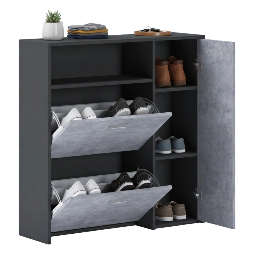 Scultore, Mobile da Ingresso 4/5 Paia, 26.60x91.50x94.00h cm Grigio Antracite