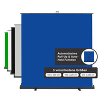 Fondale fotografico a rullo blu 210 x 220 cm, sfondo avvolgibile con supporto, sistema per studi fotografici, pannello ingualcibile per fotografia