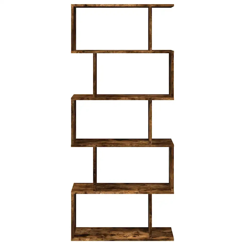 Libreria 5 Ripiani-Scaffale per Libri-Mobile di Stoccaggio Rovere Fumo 70x24x161 cm in Truciolato