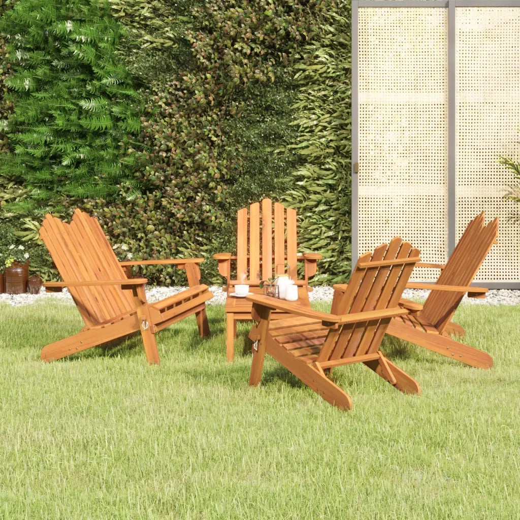 Set Salotto da Giardino Adirondack 5pz Legno Massello di Acacia