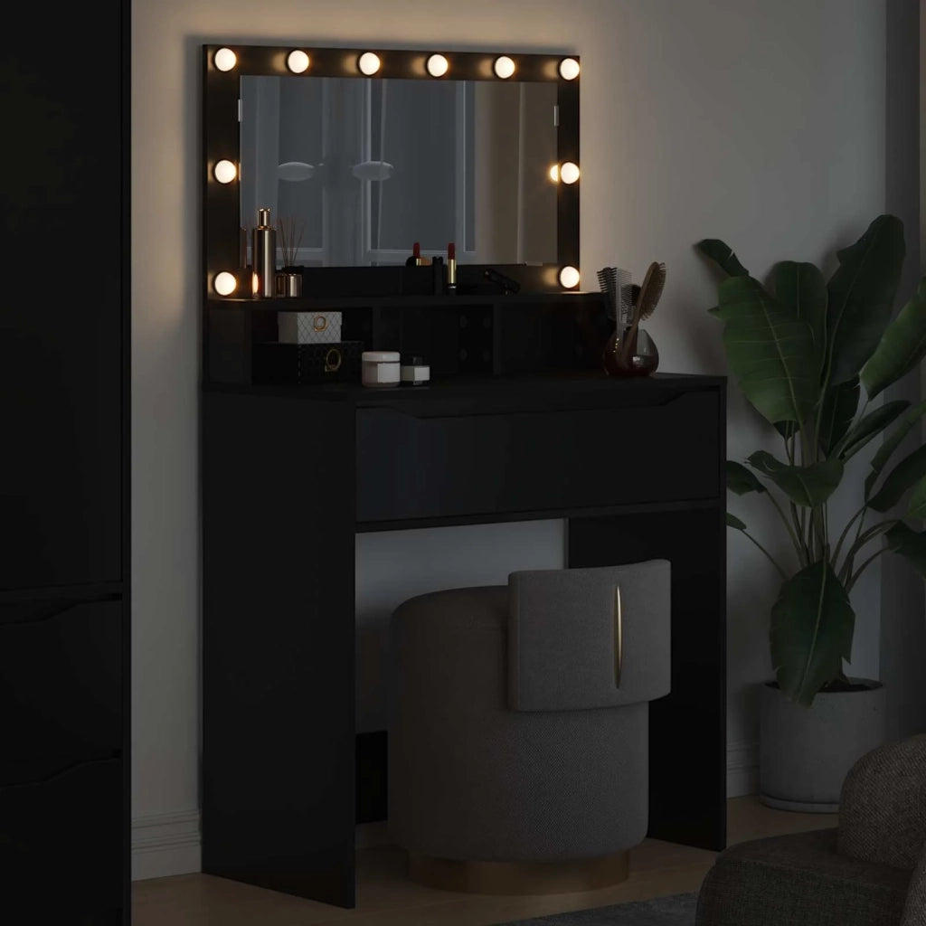Tavoli da Trucco per Camera da Letto Nero 80 x 39,6 x 135 cm 888968
