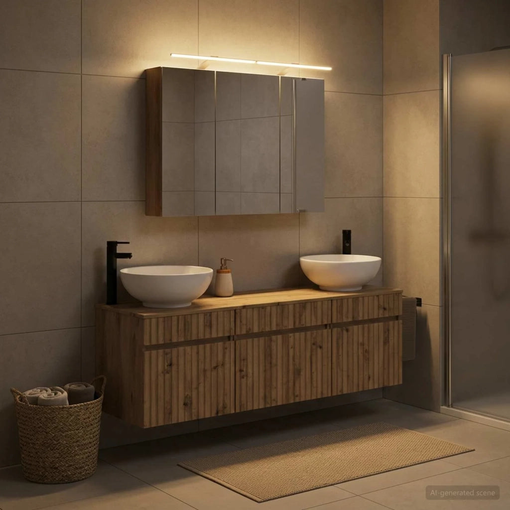 Set di Armadi da Bagno 4 pz Rovere Artigianale