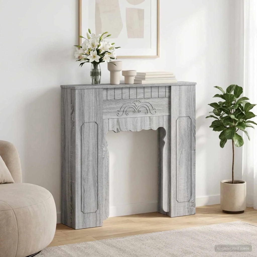 Cornice per camino Sonoma grigio 93 x 20 x 89 cm 8006630