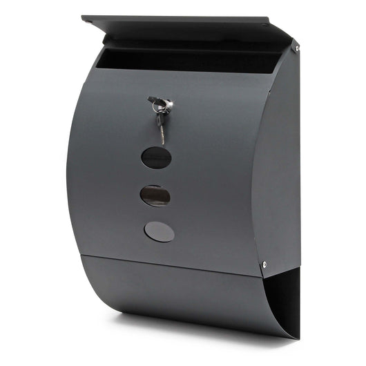 Cassetta postale V18 con vano portagiornale, verniciata a polvere antracite