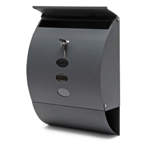 Cassetta postale V18 con vano portagiornale, verniciata a polvere antracite