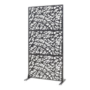 Parete divisoria in acciaio 200 x 100 x 50 cm nera 03_0009279