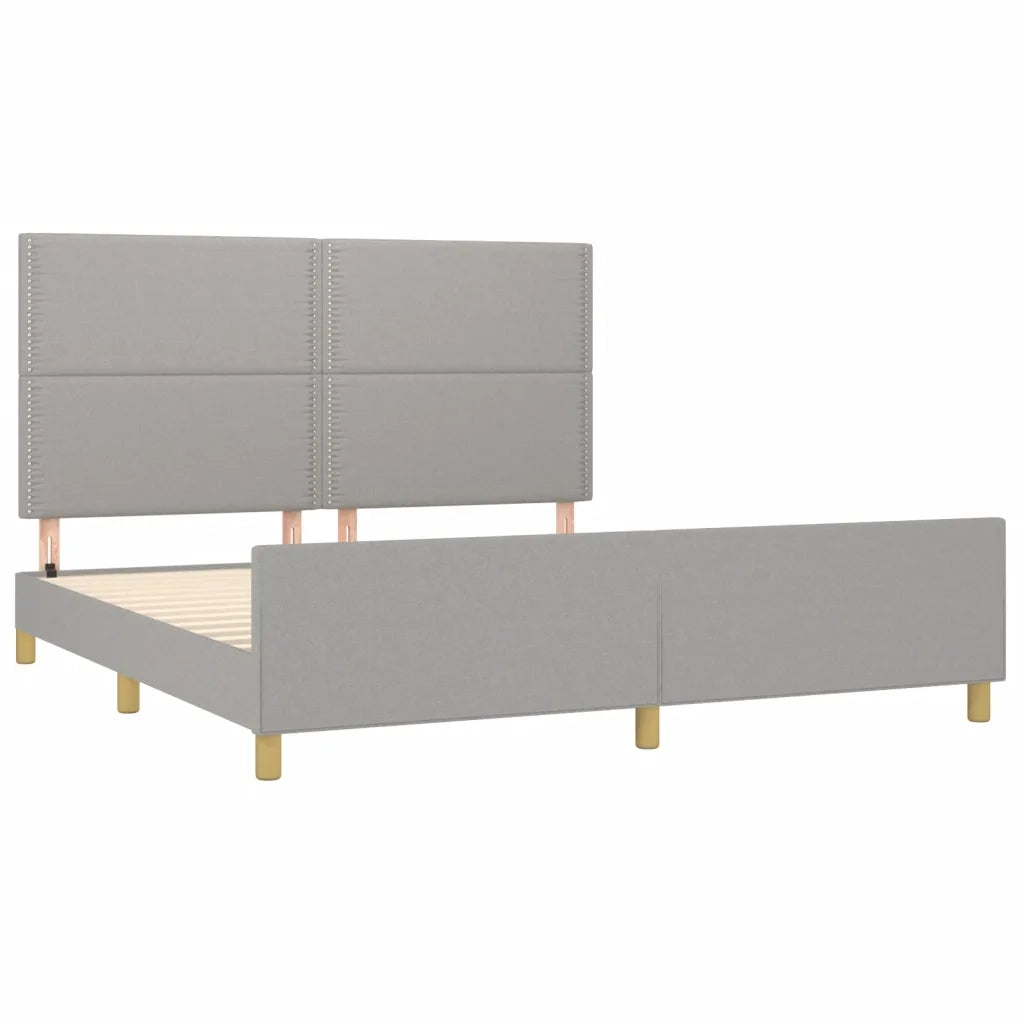 Giroletto senza Materasso Grigio Chiaro 180x200 cm Tessuto
