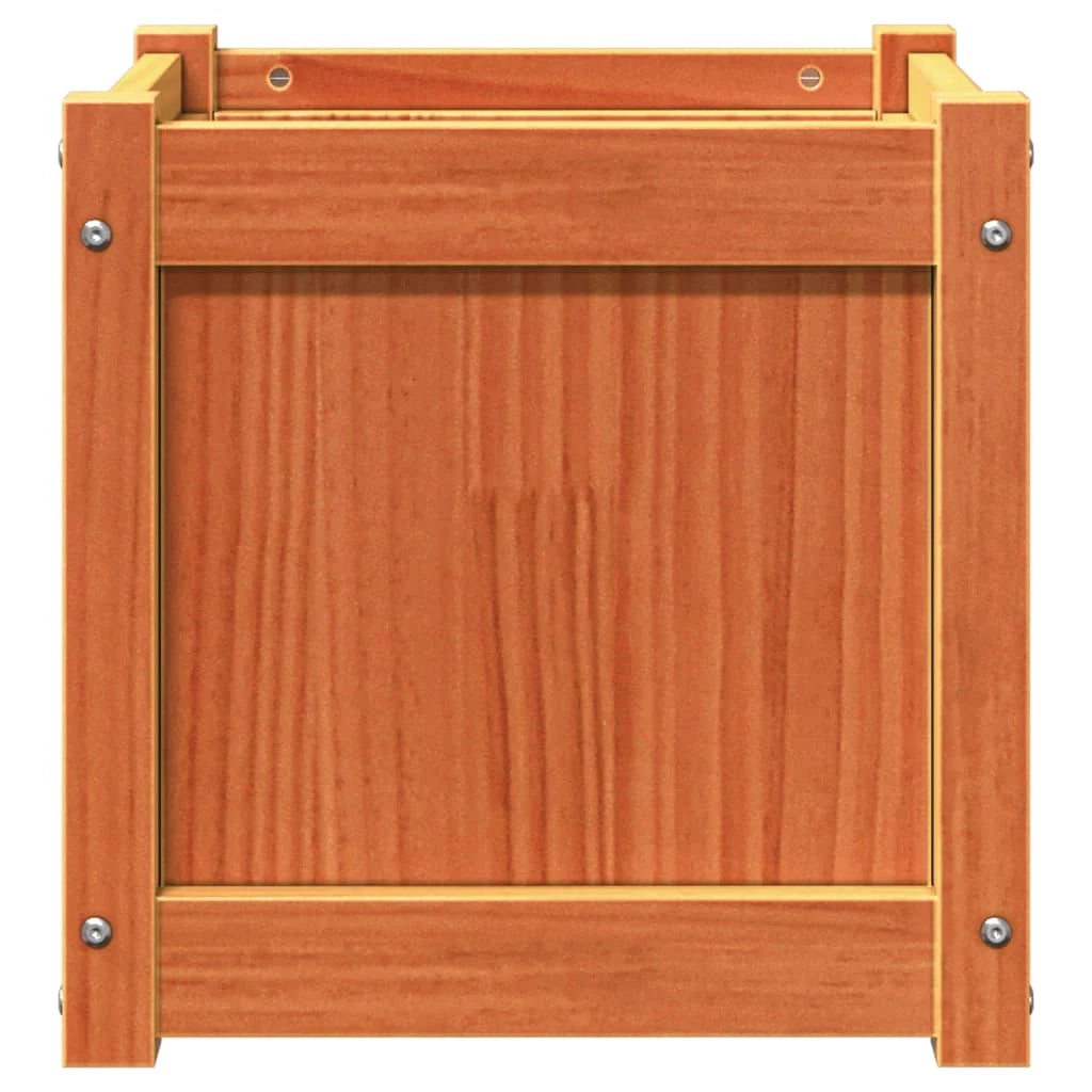 Fioriera rialzata per piante fiori terrazza giardino finitura a cera 40 x 40 x 40 cm legno di pino massiccio marrone 02_0038453