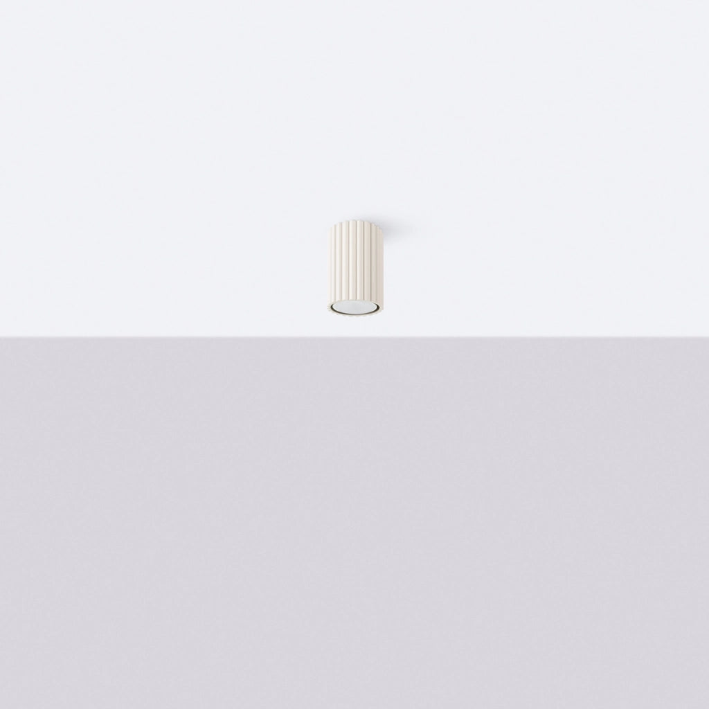Spot soffitto moderno beige tondo 10cm GU10 GRAVIO