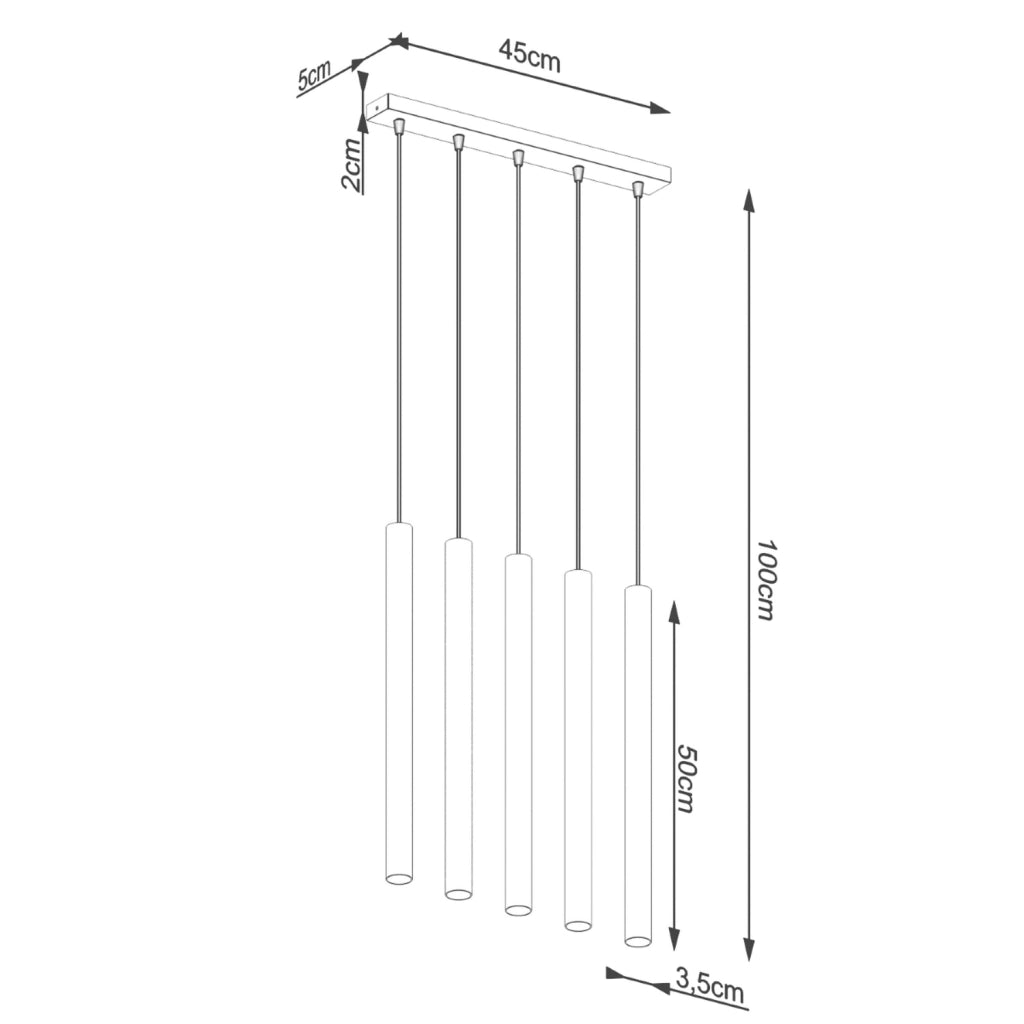 Lampada a sospensione VELINO cemento grigio 5 luci G9