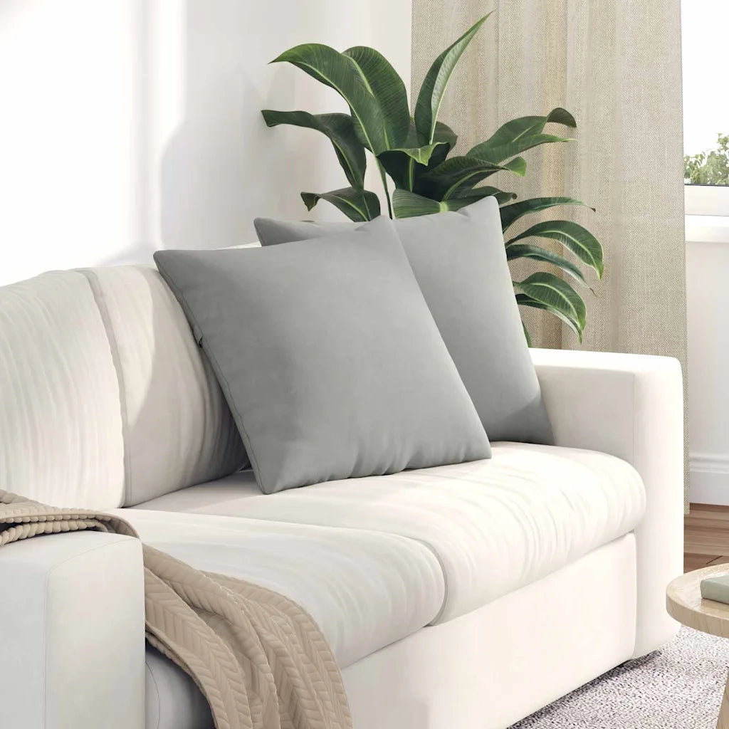 Cuscini da Divano 2 pcs Grigio chiaro 50 x 50 cm Tessuto