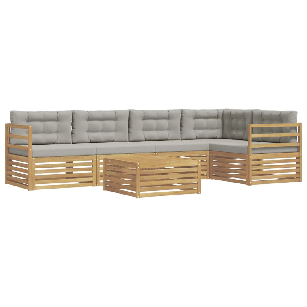 Set di divani da esterno 6 pcs Bianco e Grigio Chiaro 3390506