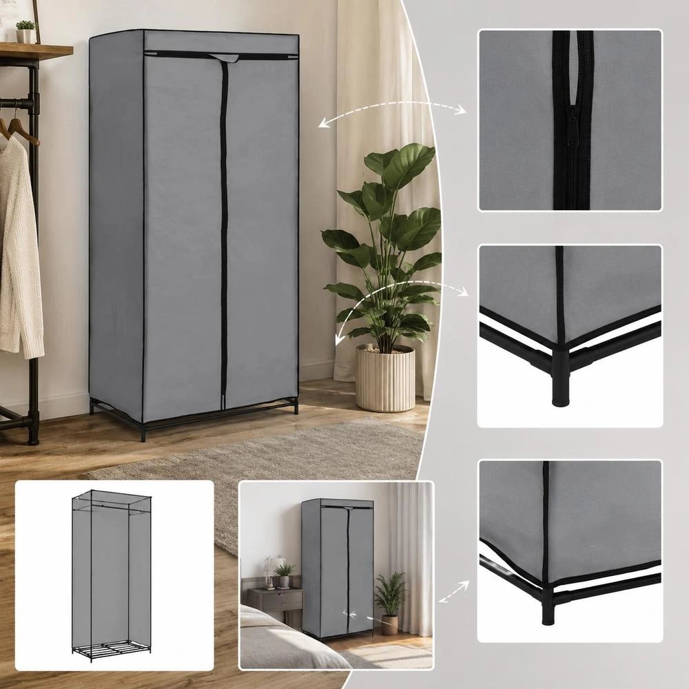 Wardrobe Grey 75x50x160 Cm