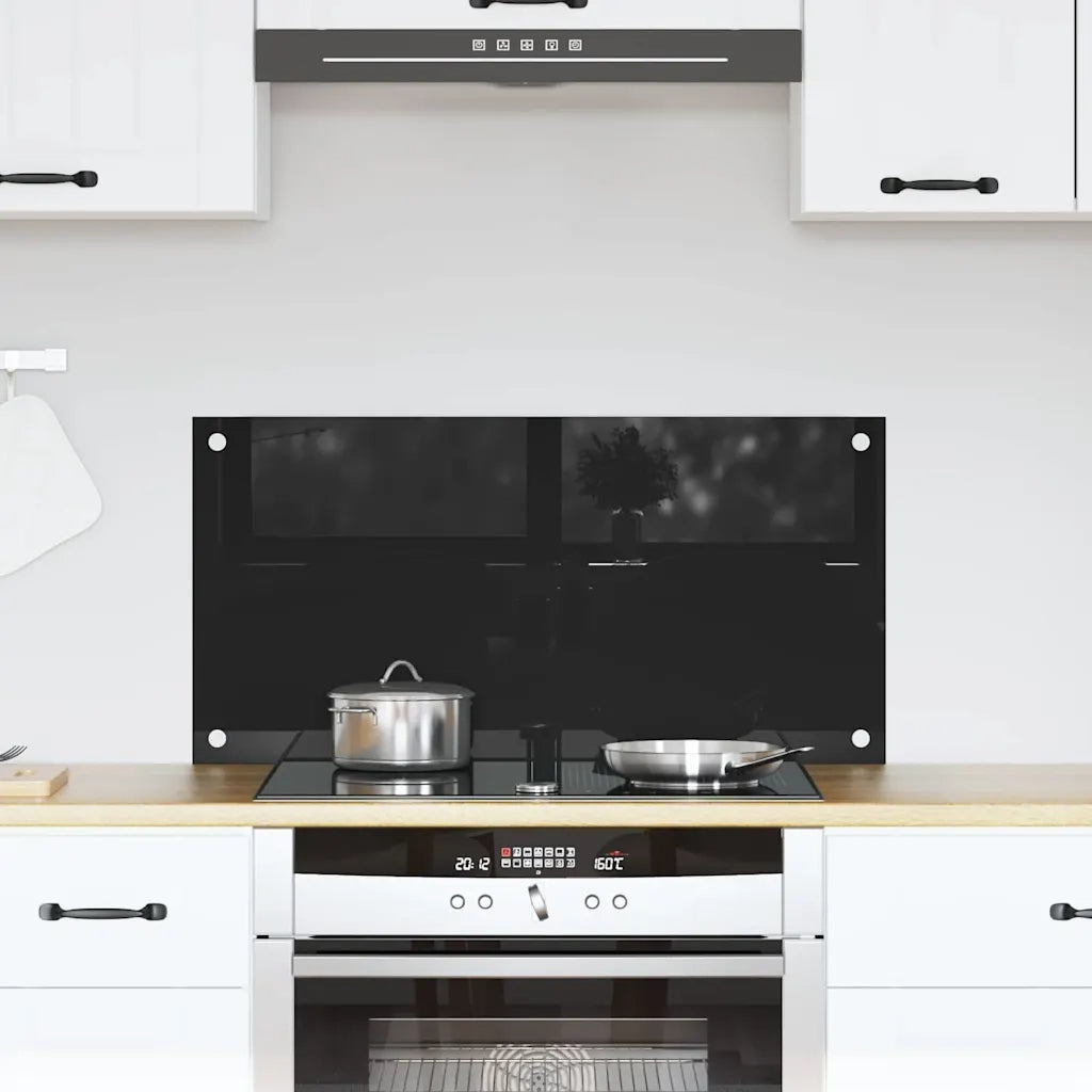 Schienale da cucina Nero 80 x 40 cm vetro temperato CFW9593374