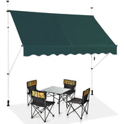 Tenda a bracci da 250 cm di larghezza senza forare da balcone resistente ai raggi UV, Tenda regolabile in altezza Verde