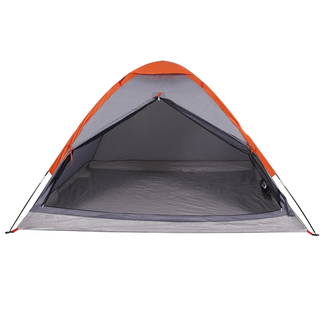 Tenda da Campeggio a Cupola 2 Persone-Tenda per Escursionismo Grigio e Arancione 520748