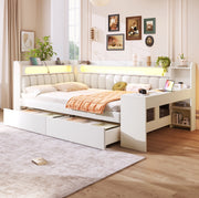 Daybed 140x200 con scrivania, 2 cassetti, USB e luci LED